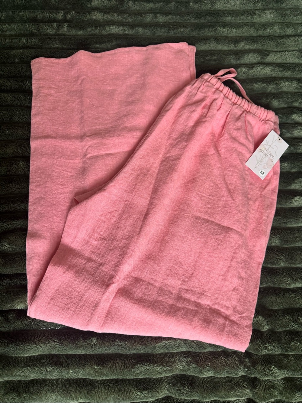 Neutral Ground Linen-Blend Pants in Pink